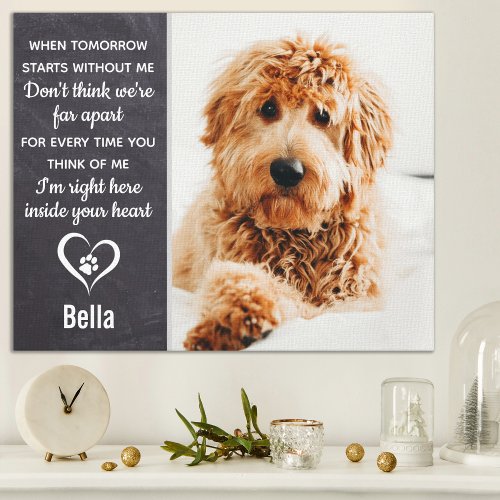 Pet Memorial _ Pet Loss Keepsake Dog Photo Canvas Print