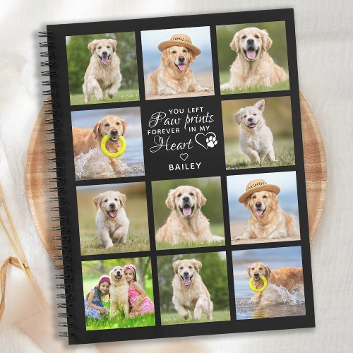 Pet Memorial Pet Loss Keepsake Dog Photo Collage Notebook