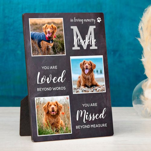Pet Memorial Pet Loss Keepsake Dog Photo Collage Plaque