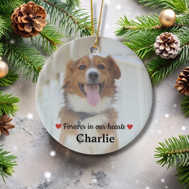 Pet Memorial Pet Loss Keepsake Gift Dog Photo Cera Ceramic Ornament (Creator Uploaded)