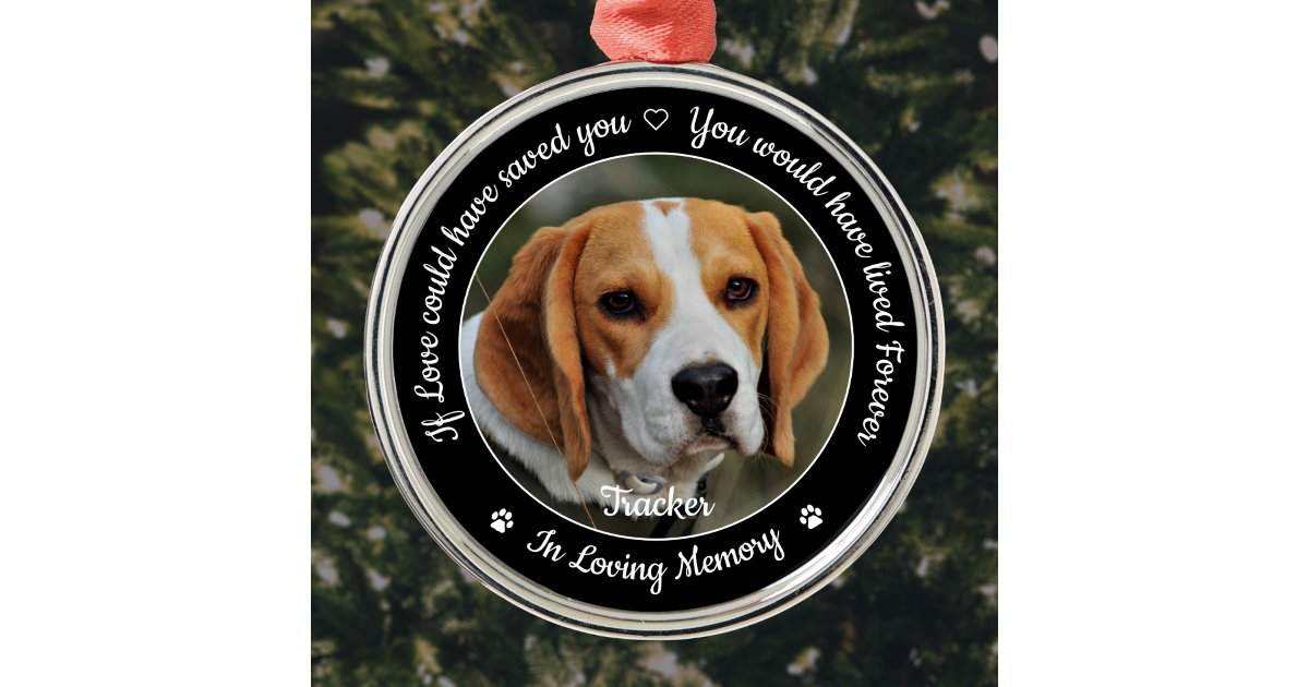Pet Memorial Pet Loss Keepsake Sympathy Photo Metal Ornament | Zazzle