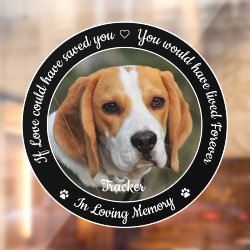 Pet Memorial Pet Loss Keepsake Sympathy Photo  Window Cling