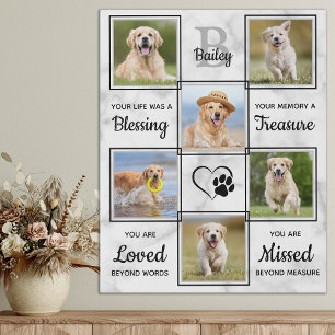 Pet Memorial Pet Loss Keepsake Unique 6 Dog Photo Faux Canvas Print