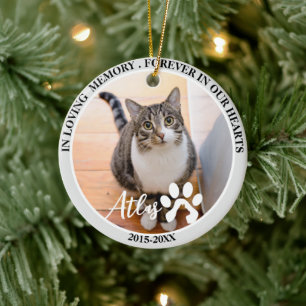Pet Memorial Pet Loss Personalized Cat Photo Ceramic Ornament