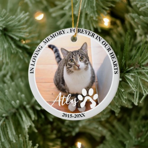 Pet Memorial Pet Loss Personalized Cat Photo Ceramic Ornament