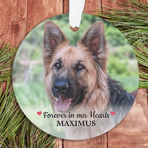 Pet Memorial Pet Loss Personalized Dog Photo Ornament