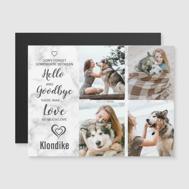 Pet Memorial Pet Loss Photo Collage Magnet (Front/Back)