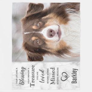 Pet Memorial Pet Loss Photo Fleece Blanket