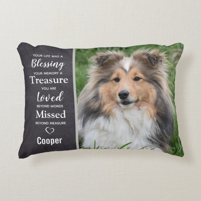 Pet Memorial Pet Loss Remembrance Dog Photo Accent Pillow (Front)