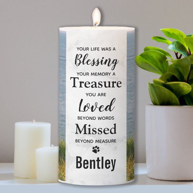 Pet Memorial - Pet Loss Remembrance Keepsake Pillar Candle (Creator Uploaded)