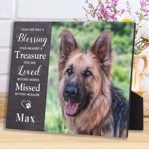 Pet Memorial _ Pet Loss Sympathy Quote Dog Photo Plaque