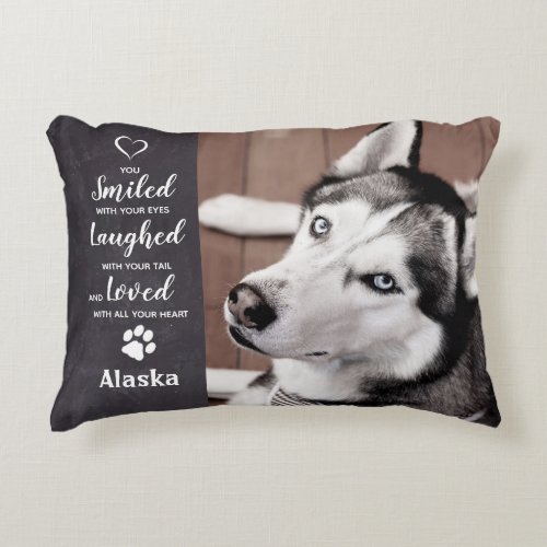 Pet Memorial _ Pet Loss Sympathy Quote _ Pet Photo Accent Pillow