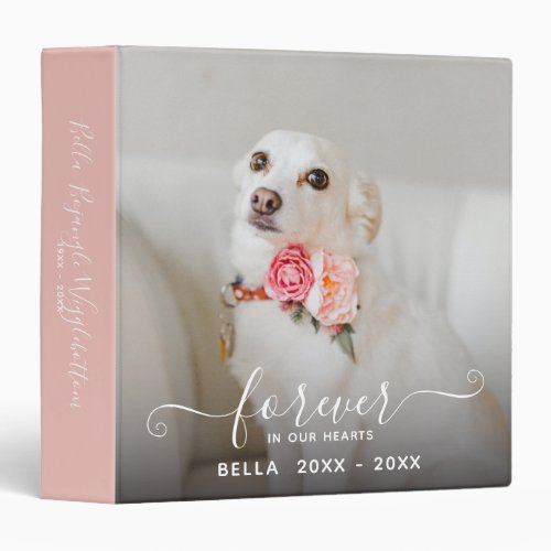 Pet Memorial Photo Album 3 Ring Binder