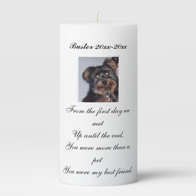 Pet Memorial Photo Candle (Front)