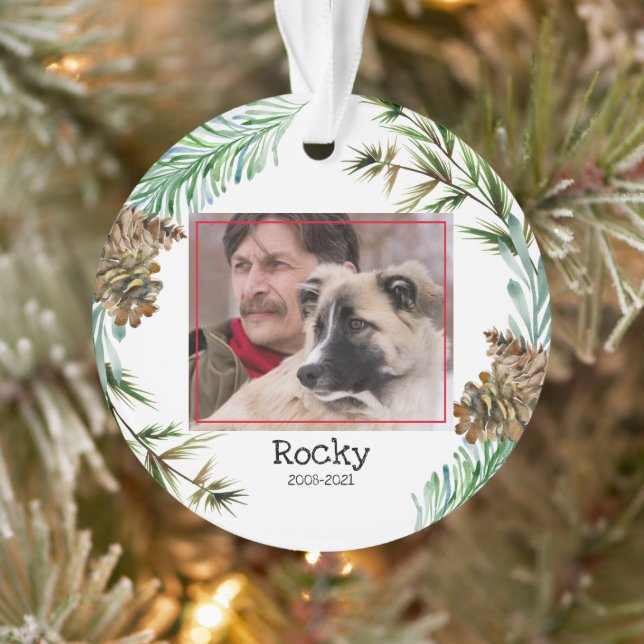 Pet Memorial Photo Christmas Ornament (Tree)