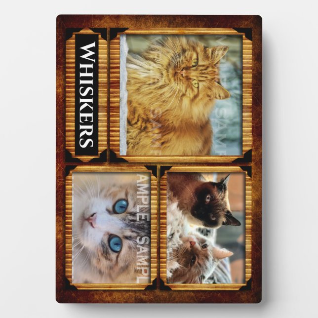 Pet memorial photo collage | bamboo wood frame (Front)