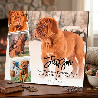 Pet Memorial Photo Collage Dog or Cat Remembrance Plaque
