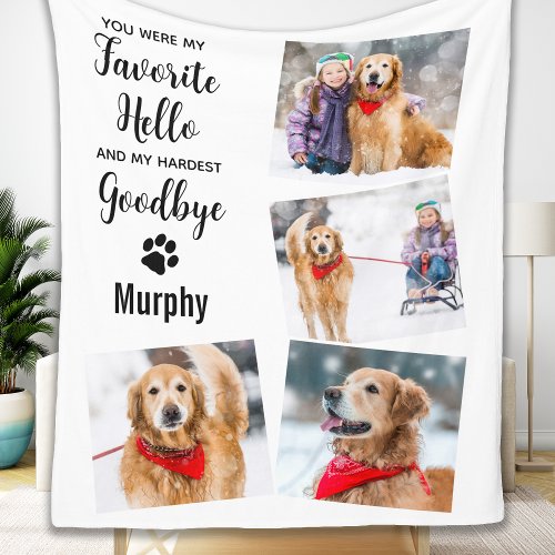Pet Memorial Photo Collage Fleece Blanket