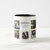 Pet Memorial PHOTO COLLAGE Gift - ADD TEXT Two-Tone Coffee Mug