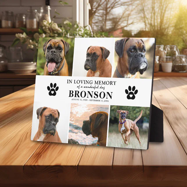 Pet Memorial Photo Collage In Loving Memory Plaque | Zazzle