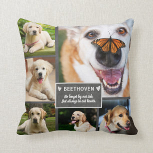 Pet Memorial Photo Collage In Our Hearts Throw Pillow