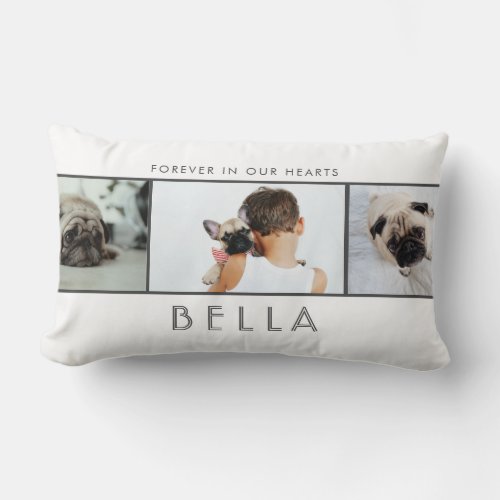 Pet Memorial Photo Collage Keepsake Lumbar Pillow