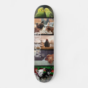 Pet memorial photo collage keepsake your name skateboard