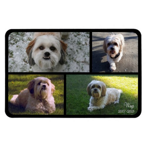 Pet Memorial Photo Collage Name with Dates Magnet