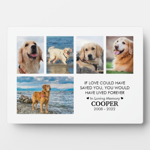 Pet Memorial Photo Collage Personalized Plaque