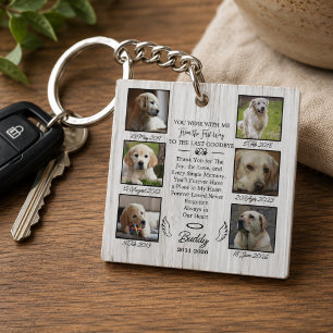 Pet Memorial Photo Collage Remembrance Keepsake Keychain