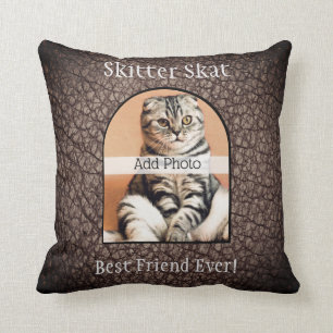 Pet memorial photo cute owners name keepsake throw pillow