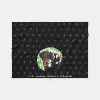 Pet Memorial Photo Fleece Comfort Grieving Blanket