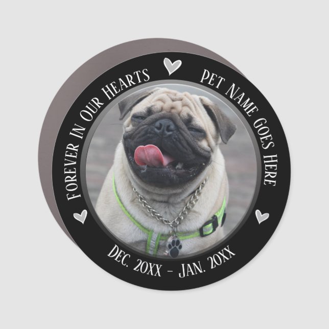 Pet Memorial Photo Forever in Our Hearts Car Magnet (Front)