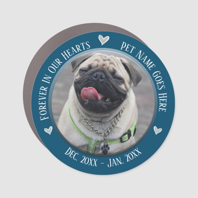 Pet Memorial Photo Forever in Our Hearts Car Magnet (Front)
