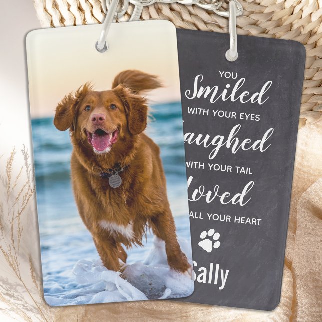 Pet Memorial Photo Gift Sympathy Pet Loss Memorial Keychain (Creator Uploaded)
