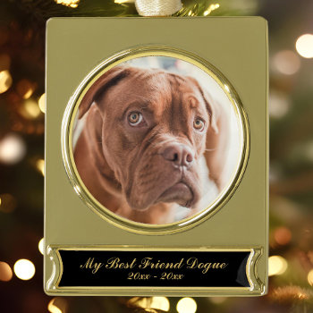 Pet Memorial Photo Gold Plated Banner Ornament by mothersdaisy at Zazzle