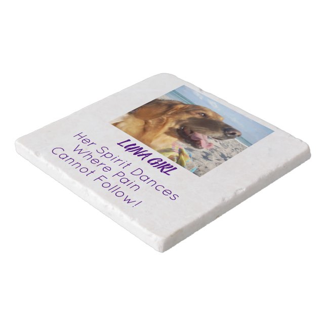 Pet Memorial Photo - Her Spirit Dances Trivet (Corner)