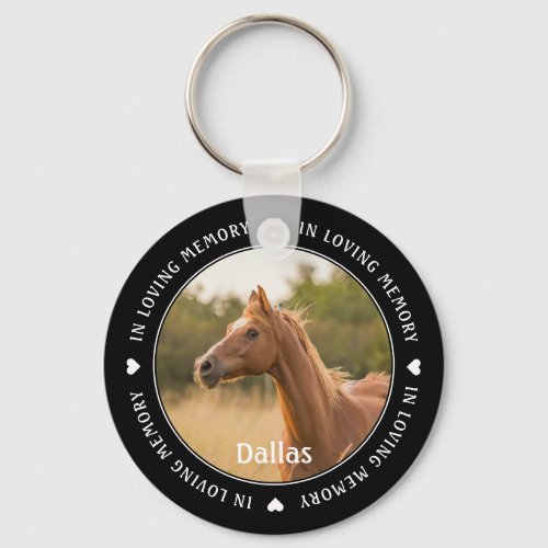 Pet Memorial Photo Horse Keychain