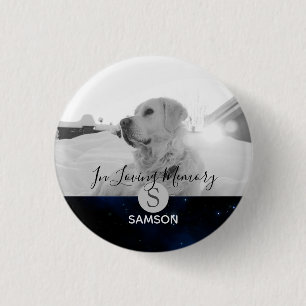 Pet Memorial PHOTO - In Loving Memory Personalized Button