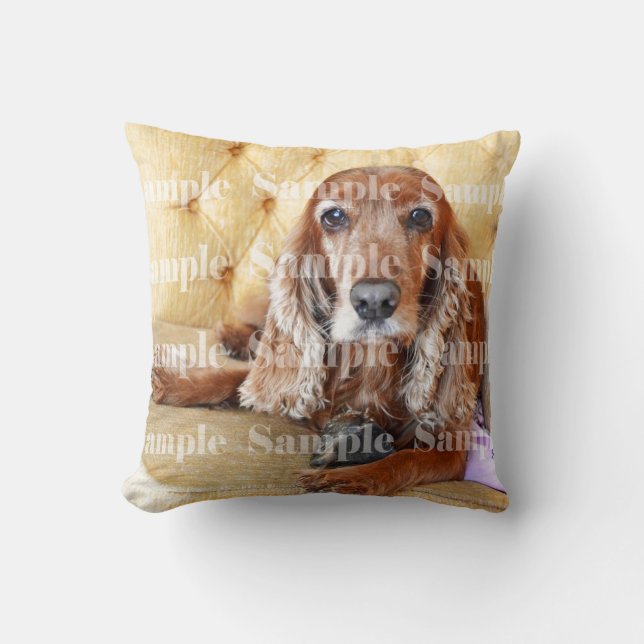 Pet memorial photo keepsake | Personalize Throw Pillow (Front)