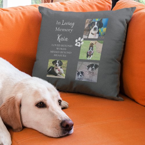 Pet Memorial Photo Keepsake Personalized    Throw Pillow