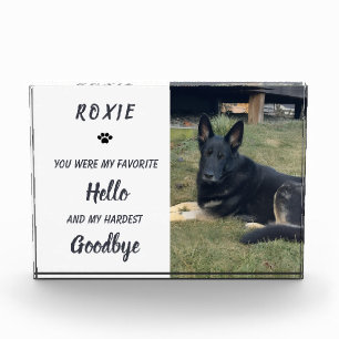 Pet Memorial Photo Modern Tribute Sympathy Quote Acrylic Award