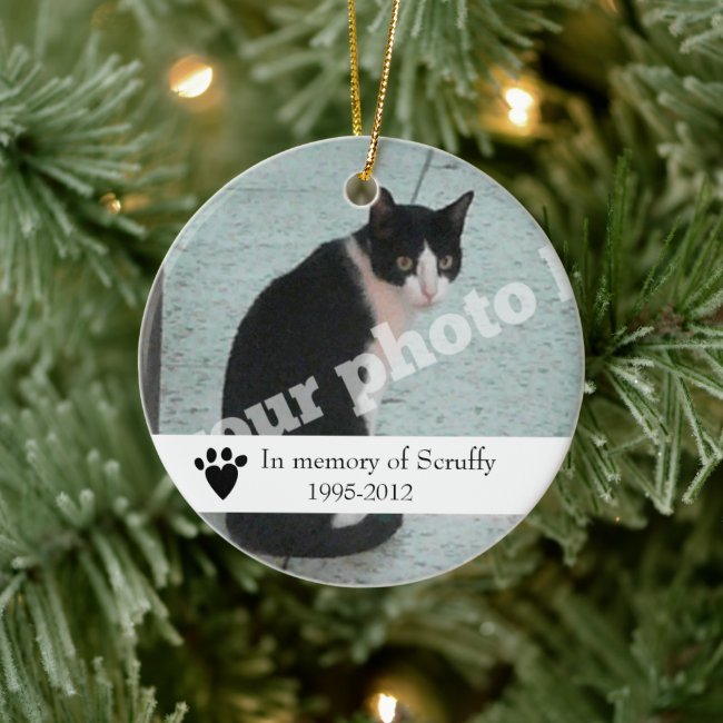 Pet Memorial Photo Ornament Dog or Cat Customized