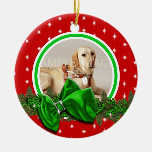 Pet memorial photo PERSONALIZE Ceramic Ornament