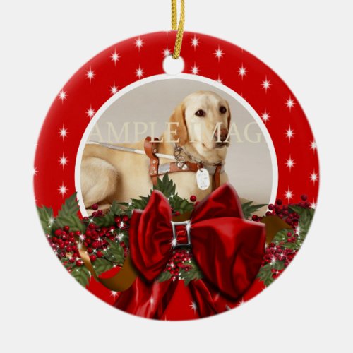 Pet memorial photo PERSONALIZE Ceramic Ornament