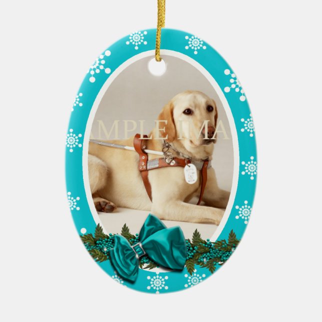 Pet memorial photo PERSONALIZE Ceramic Ornament (Front)