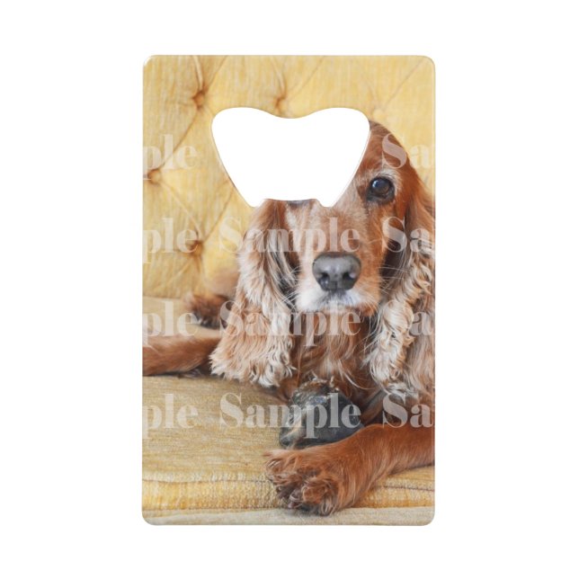 Pet memorial photo PERSONALIZE Credit Card Bottle Opener (Front)