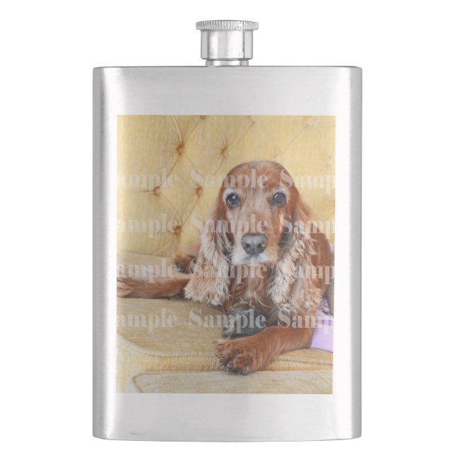 Pet memorial photo PERSONALIZE Flask (Front)