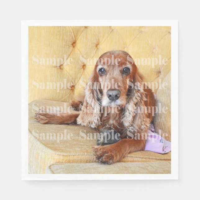 Pet memorial photo PERSONALIZE Napkins (Front)