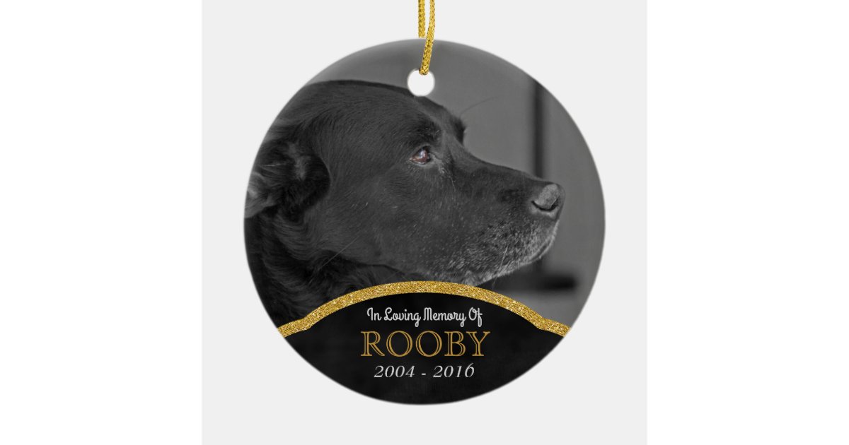 Pet Memorial Photo Personalized Dog Condolence Ceramic Ornament | Zazzle
